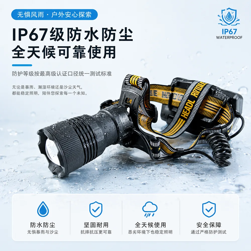 安全头盔头戴式头灯