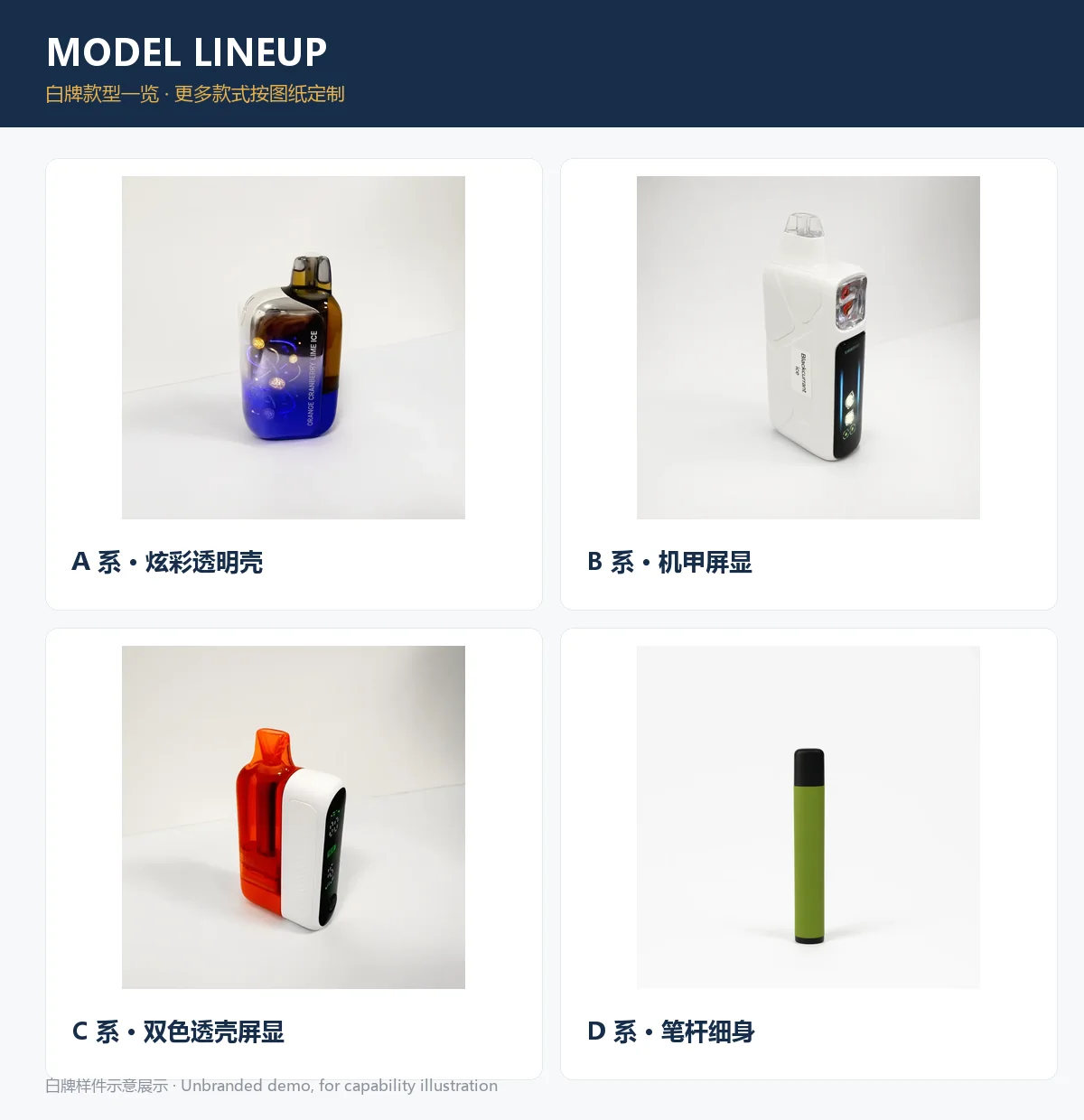 电子雾化设备白牌结构样件